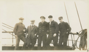 Image: MacMillan, Smith, Doyle, Ridley, Charlie on board Thetis